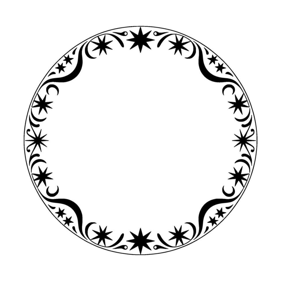 Celestial Circle Intricate Black Ornamentation vector