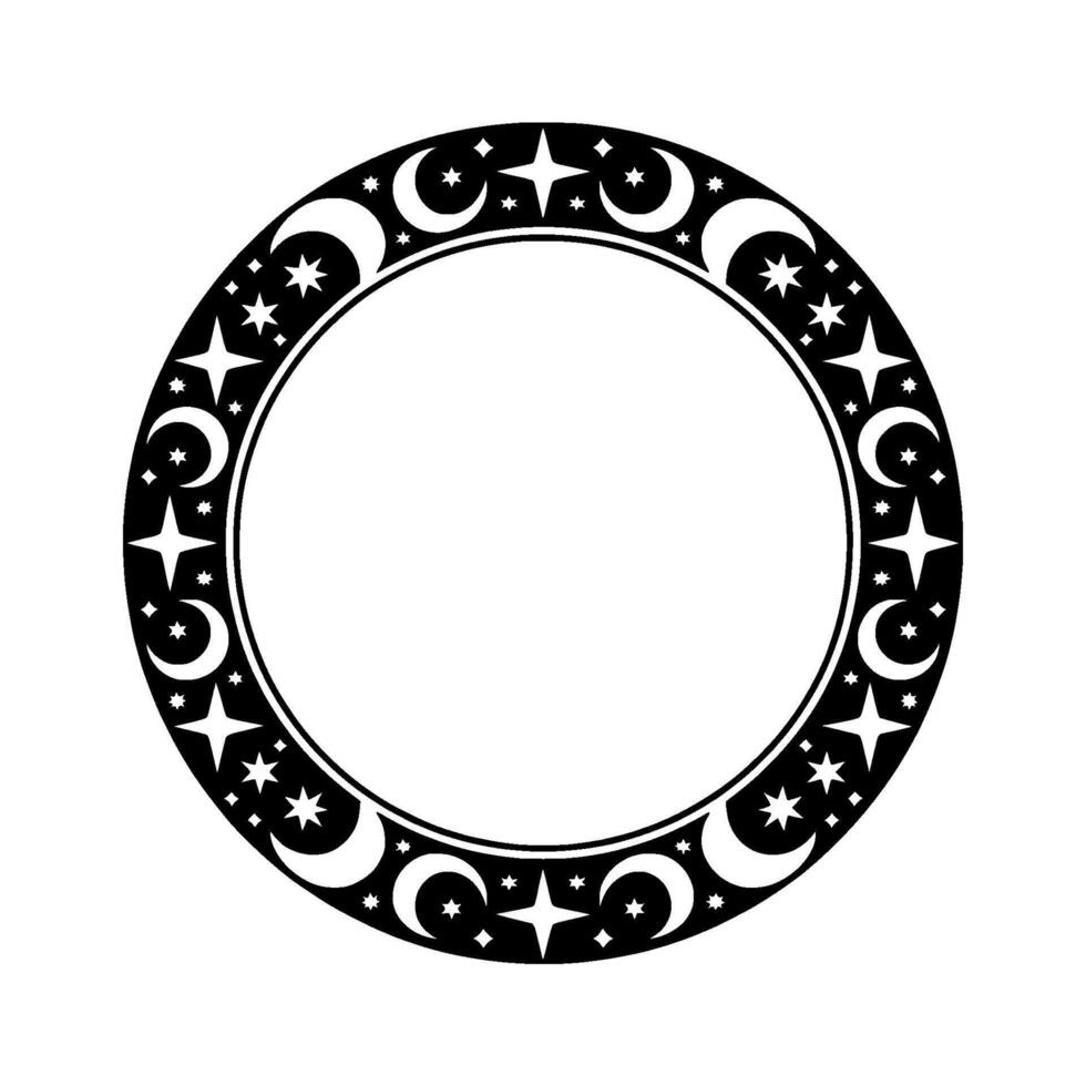 Celestial Circle Lunar Star Ornamentation - Stars vector