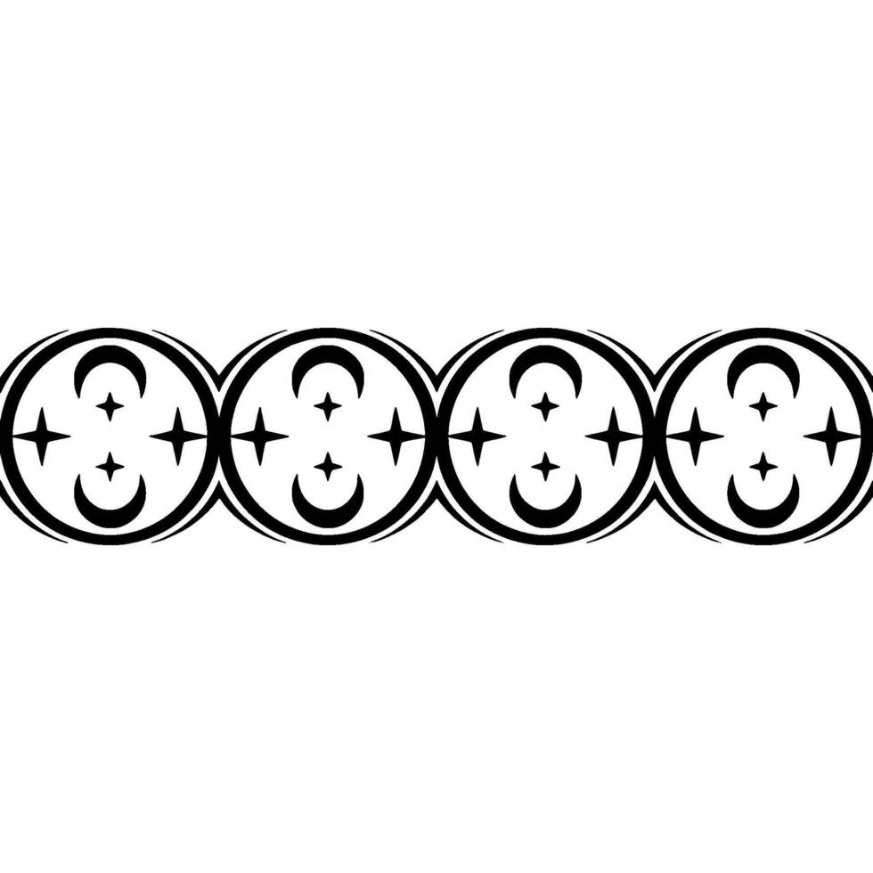 Stylized Crescent Border, Vintage Ornamentation, Decorative Element vector