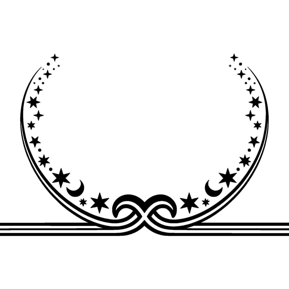 Celestial Ornament Vintage Border, Starry Night, Elegant Frame vector