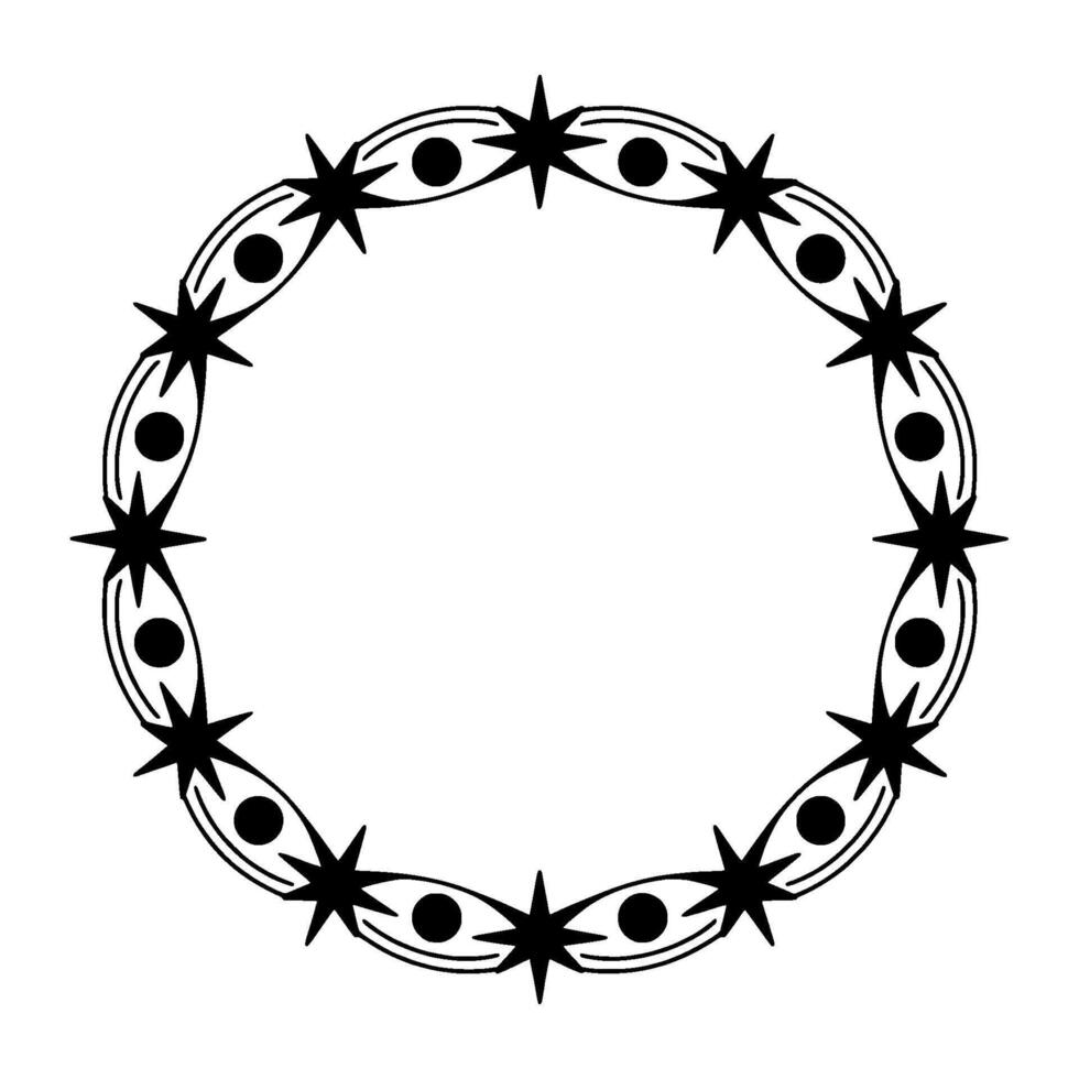 Circular Eye Motif, Minimalist , Symbolic Border vector