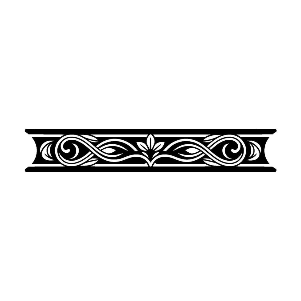 Elegant Black Decorative Border, Vintage Style - Swirls vector