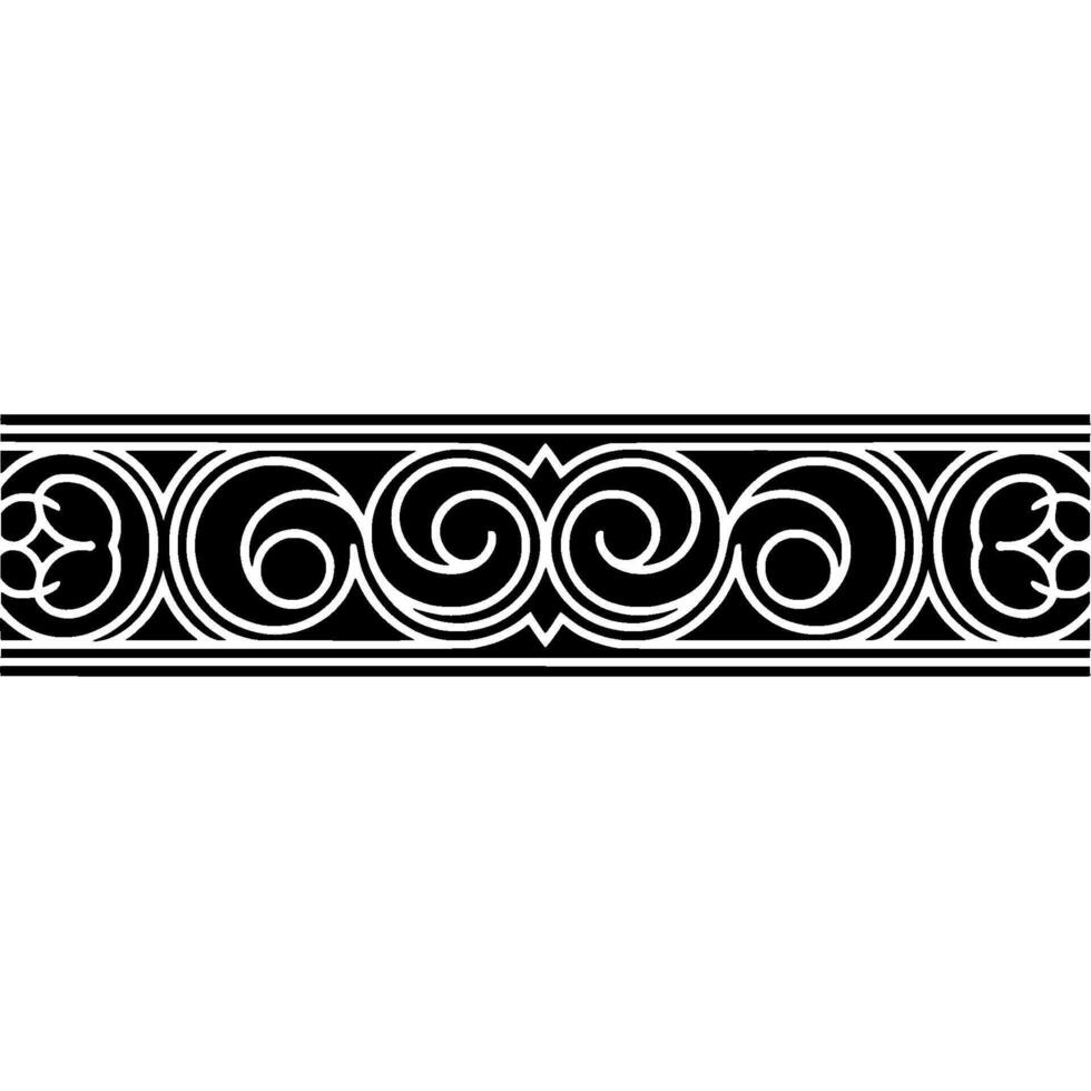 Intricate Black White Celtic Border, Ornamental vector