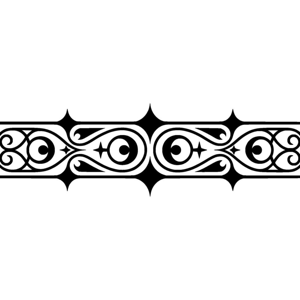Intricate Black Ornamental Border, Vintage - Scrollwork vector