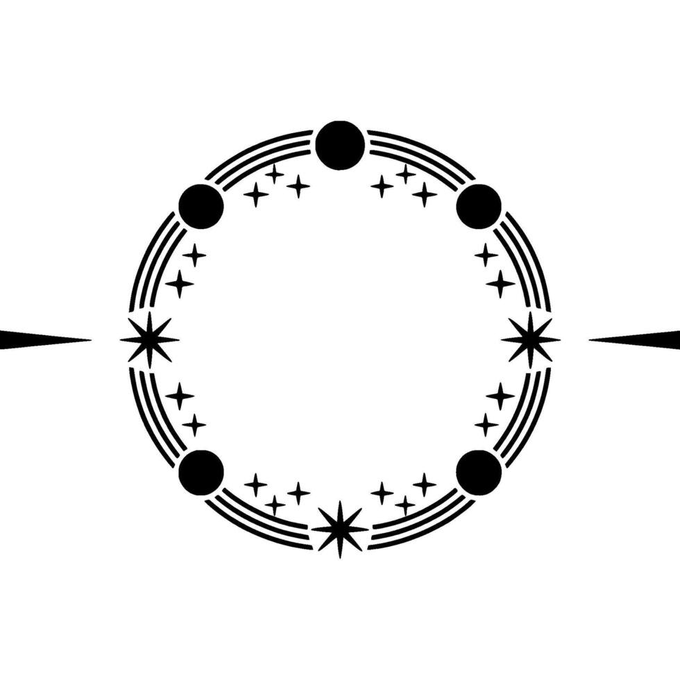 Celestial Circle, Minimalist Starburst, Stars vector