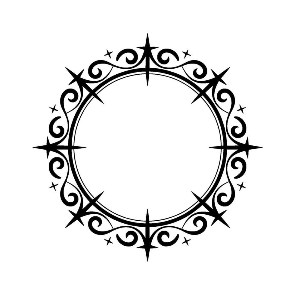 Intricate Ornamental Circle Frame, Vintage Style - Ornamentation vector