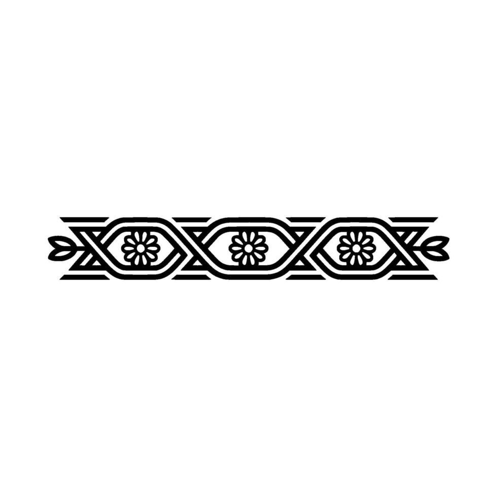 Intricate Floral Border, Vintage Element - Lineart vector