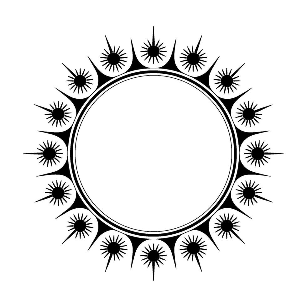 Celestial Circle Minimalist Sunburst Frame vector