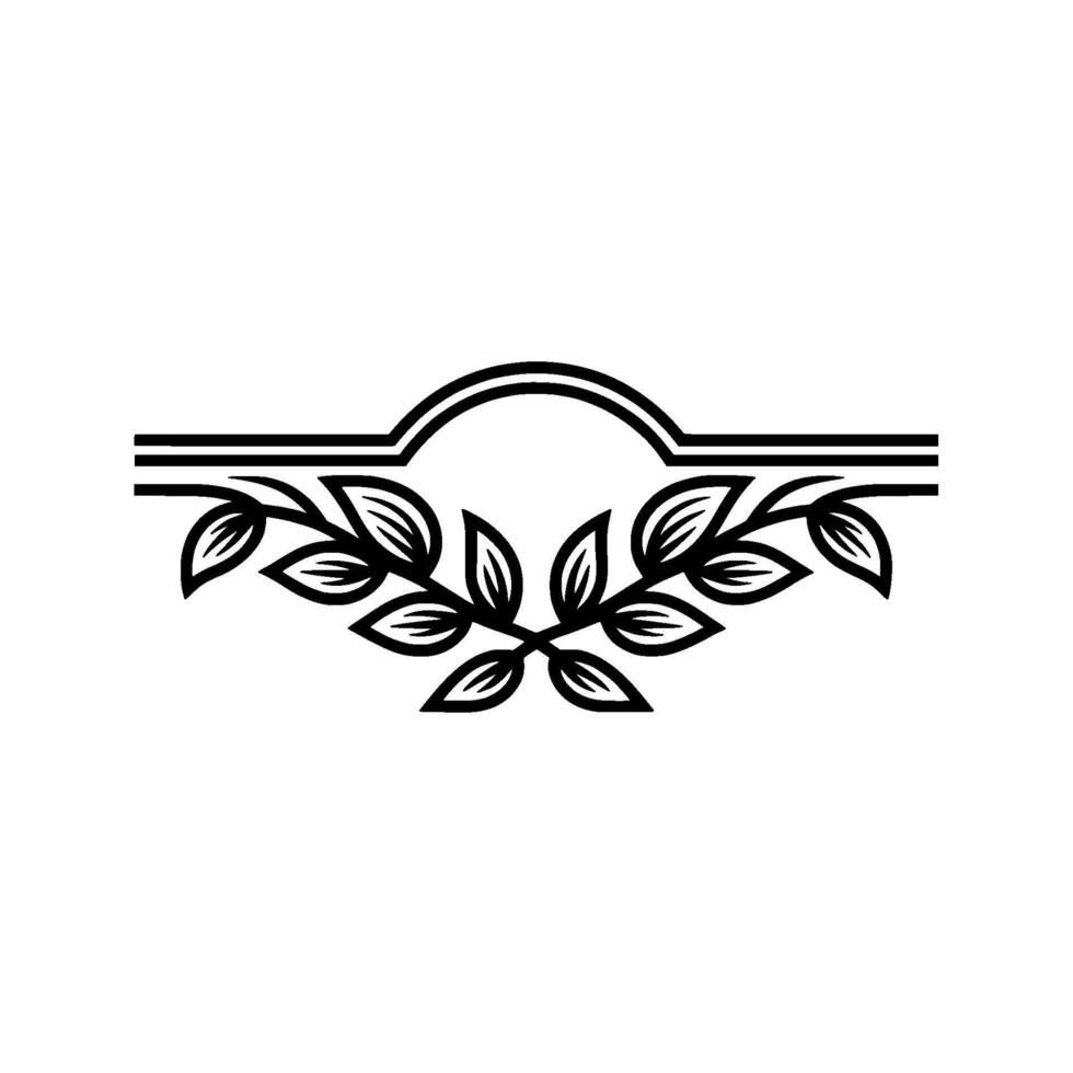 Elegant Botanical Emblem, Minimalist, Laurel vector