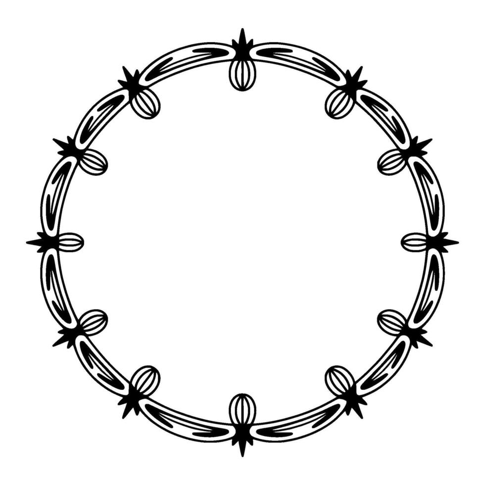 Stylized Celestial Border, Vintage Ornamentation - Ornament vector
