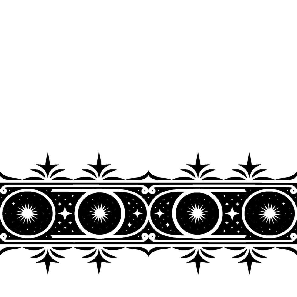 Celestial Border Stylized Starburst Ornamentation, Ornament vector