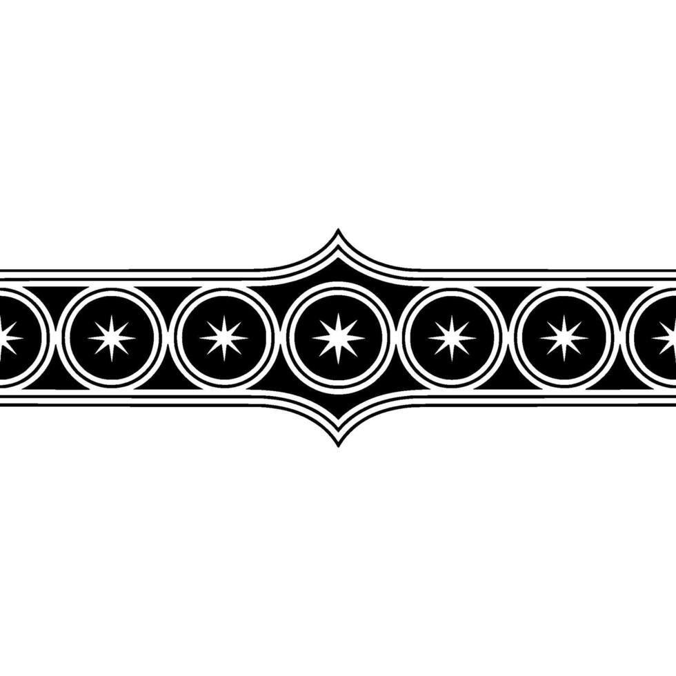 Geometric Border, Celestial Motif, Minimalist vector