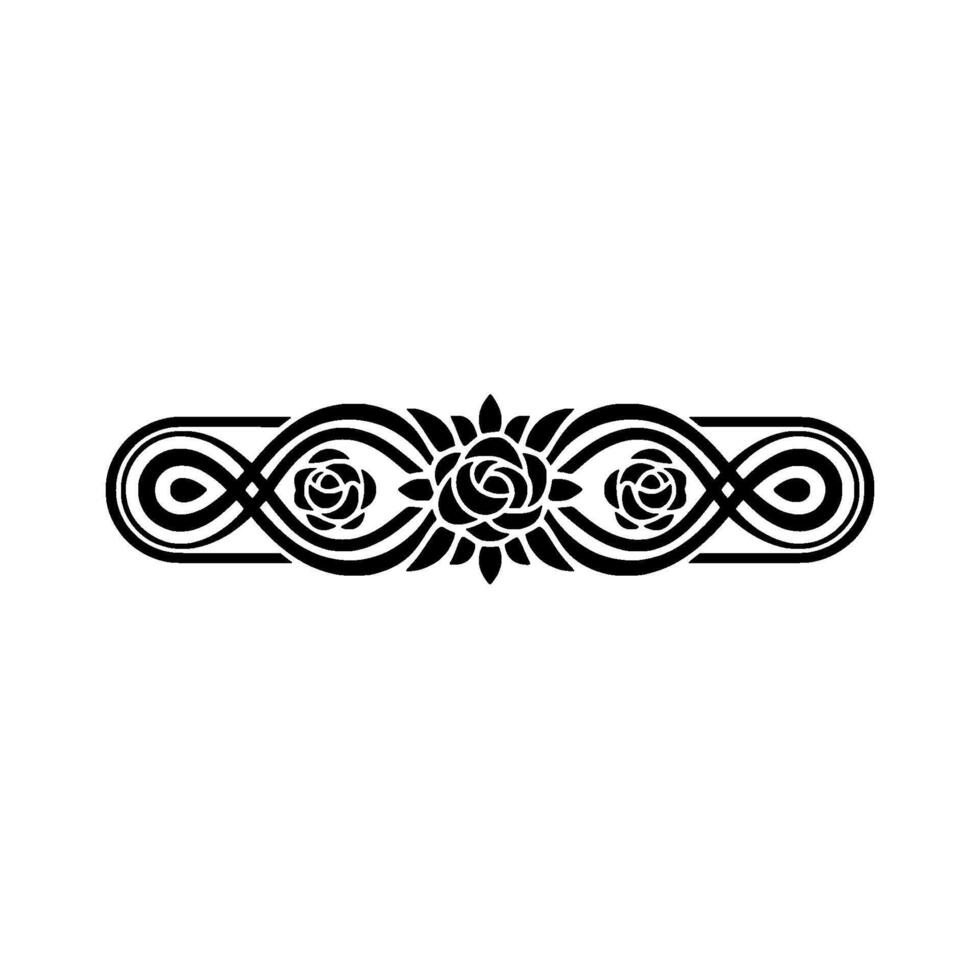Elegant Floral Border, Vintage Element, alternate version 105 vector