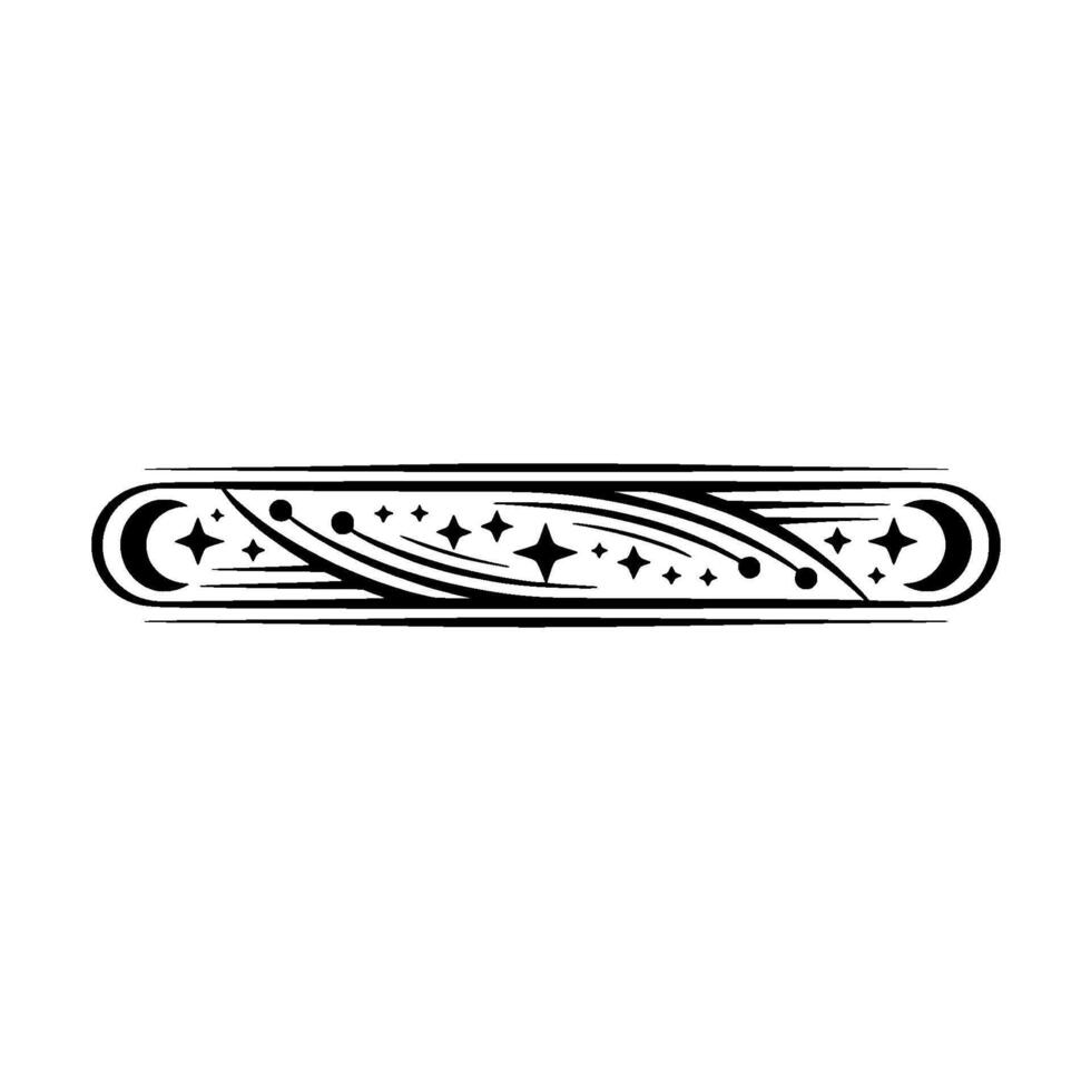 Celestial Scroll Vintage Moon Star Border vector