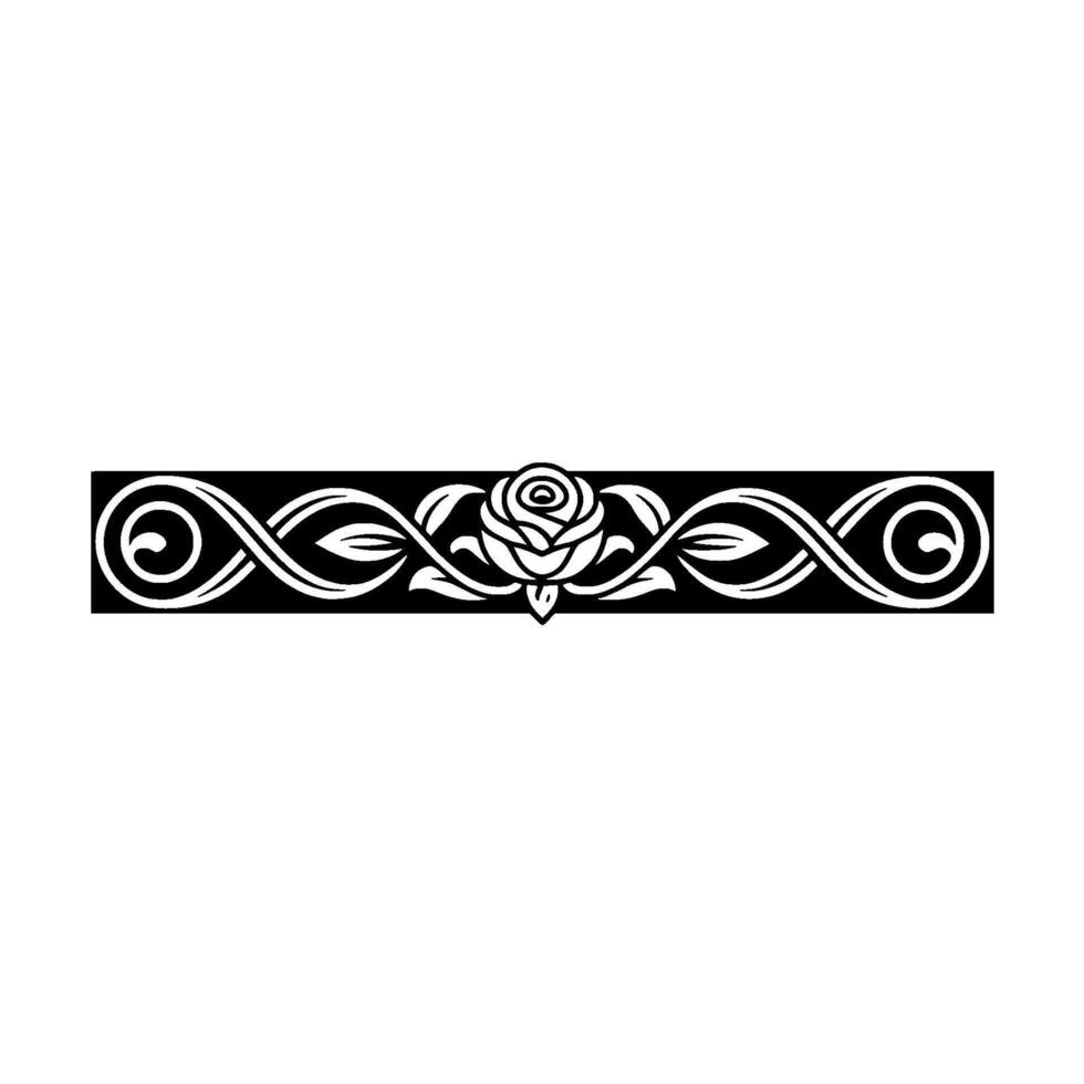 Elegant Floral Border, Vintage Element, alternate version 106 vector
