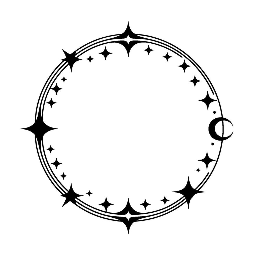Celestial Circle Starry Night Border vector