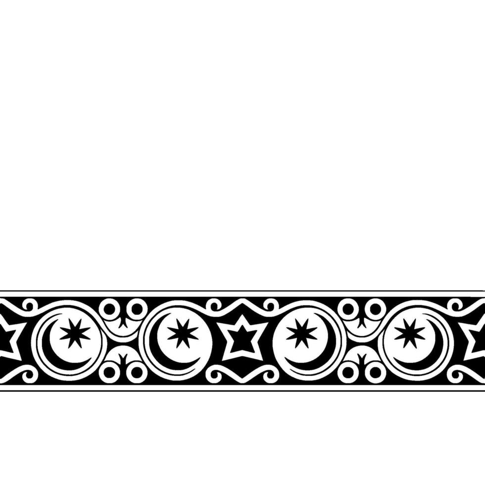 Intricate Islamic Border, Stylized Crescent Star Ornamentation vector