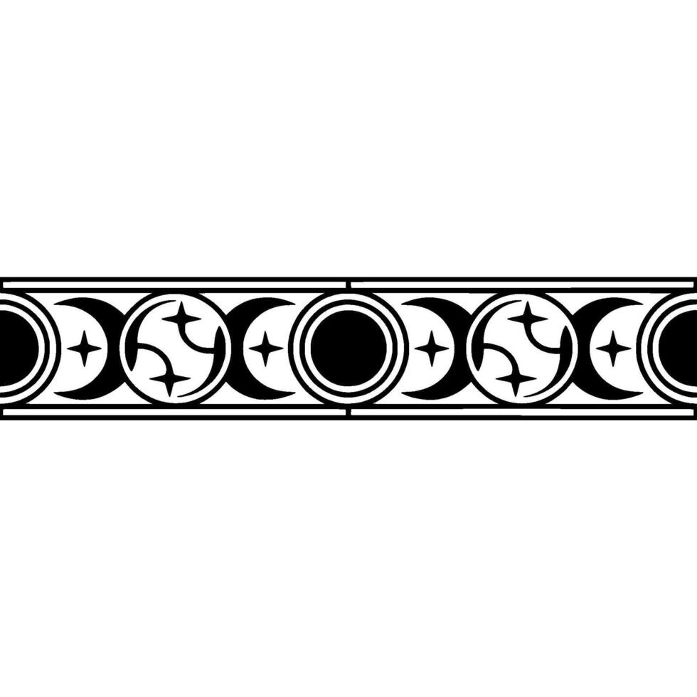 Celestial Border Gothic Moon Motif vector