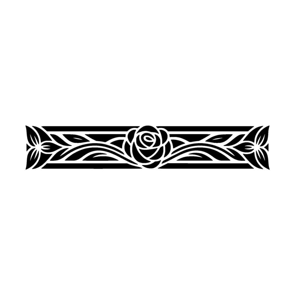 Elegant Black Rose Border, Intricate Floral vector