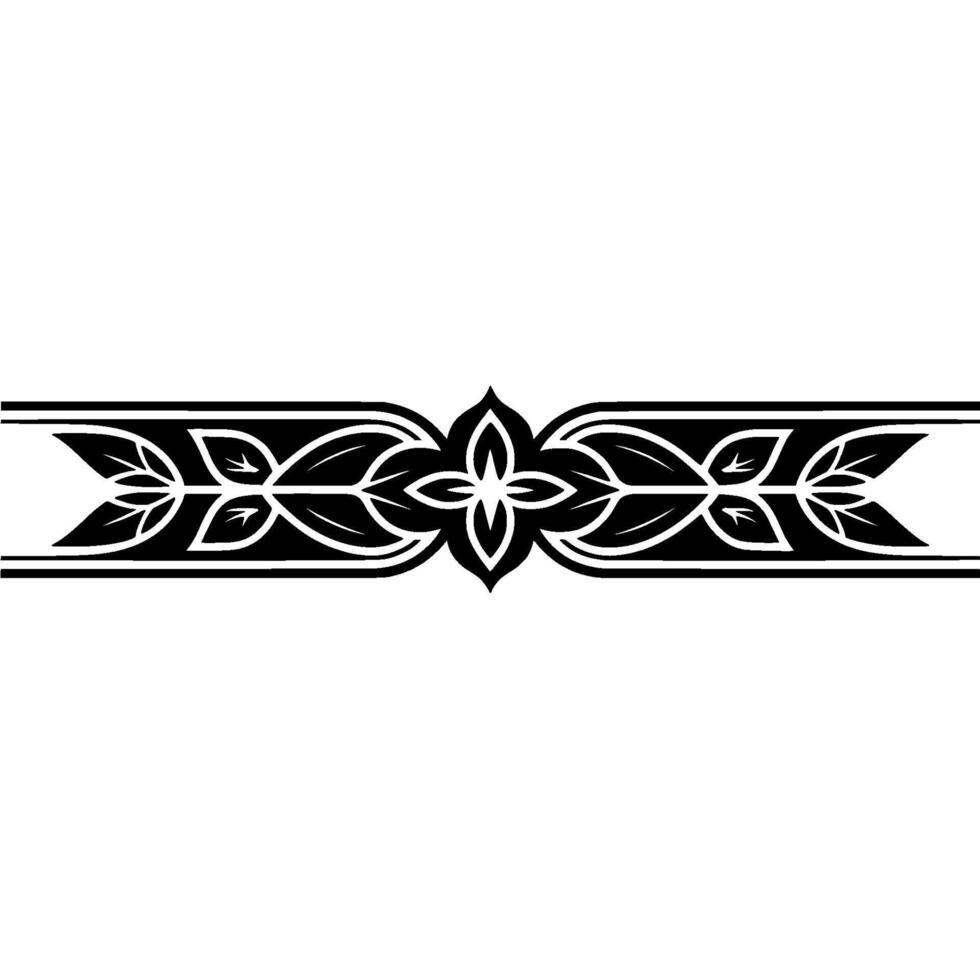 Intricate Black White Border Ornament, Vintage Style - Decorative vector