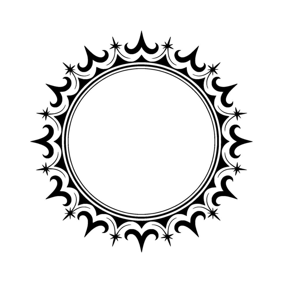 Celestial Crown Elegant Black Frame with Starburst Details vector