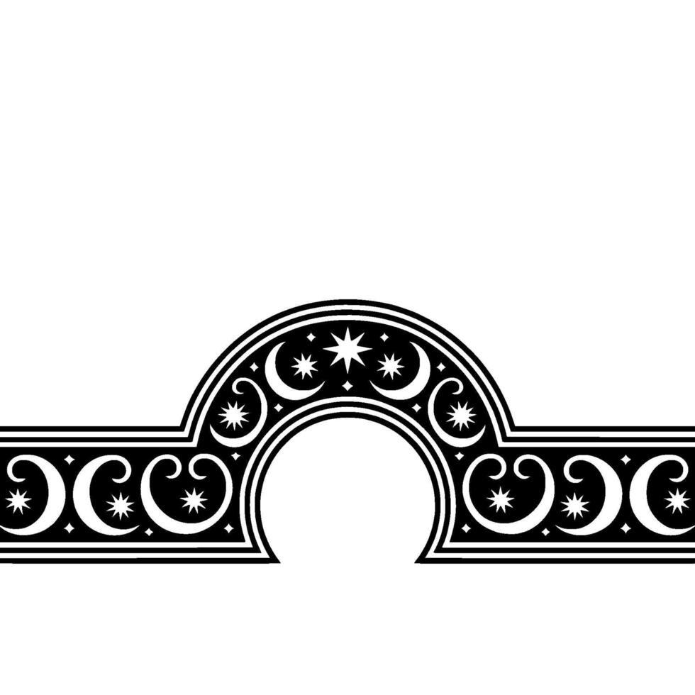 Celestial Archway Ornate Moon Star vector