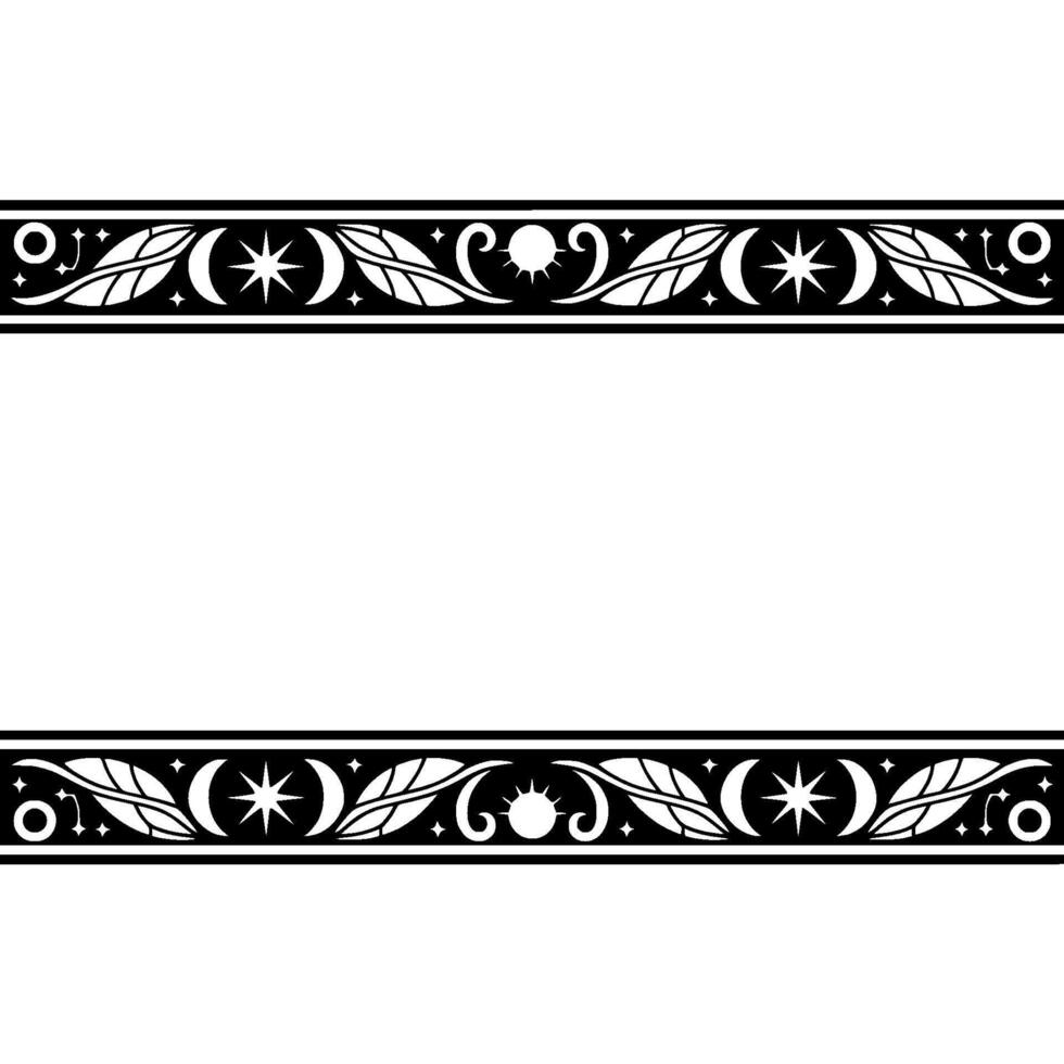 Celestial Border, Stylized Star Pattern vector