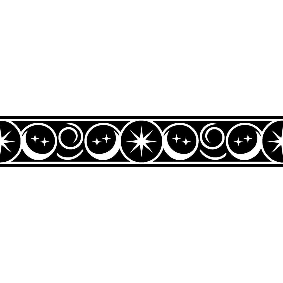 Celestial Border Vintage Moon Star Ornamentation, Pattern vector