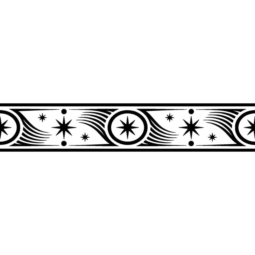 Stylized Starburst Border, Geometric , Vintage Aesthetic vector