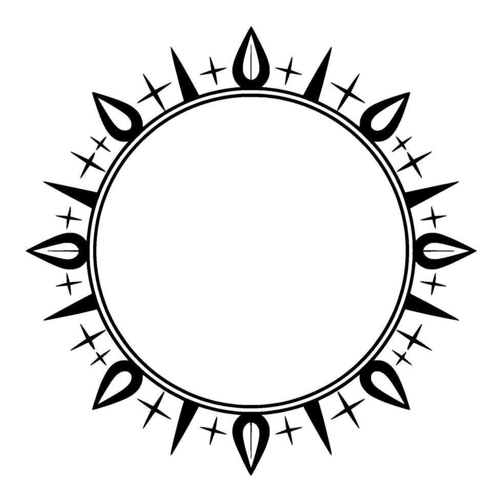 Celestial Circle Symbolic Glyph, Ancient , Minimalist Motif vector