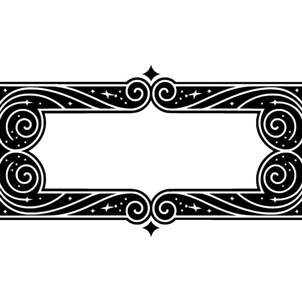Ornate Black Frame, Vintage Decorative Border, Elegant, Swirl vector