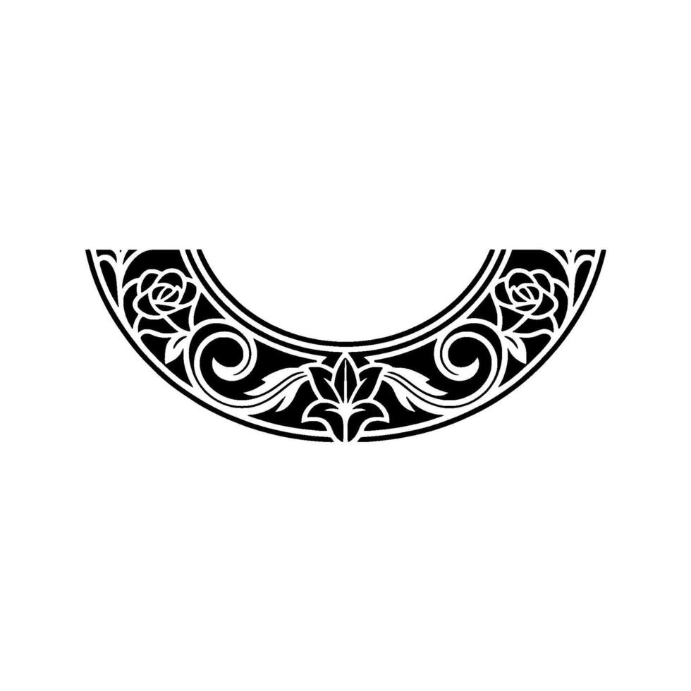 Intricate Floral Crest Vintage Ornament, Elegant vector