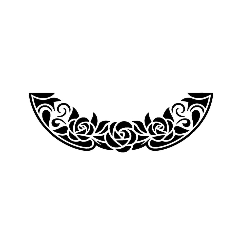 Intricate Floral Border, Stylized Black, Ornamental vector