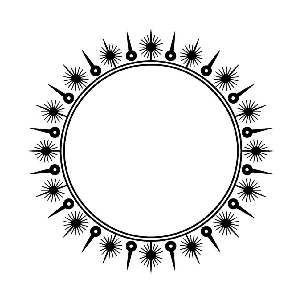 Stylized Dandelion Circle, Minimalist , Circular Frame vector