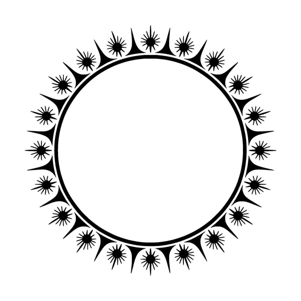 Stylized Celestial Circle, Minimalist, Ornament vector