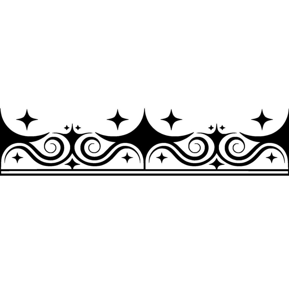 Elegant Black Wave Border, Starry Night Accent vector