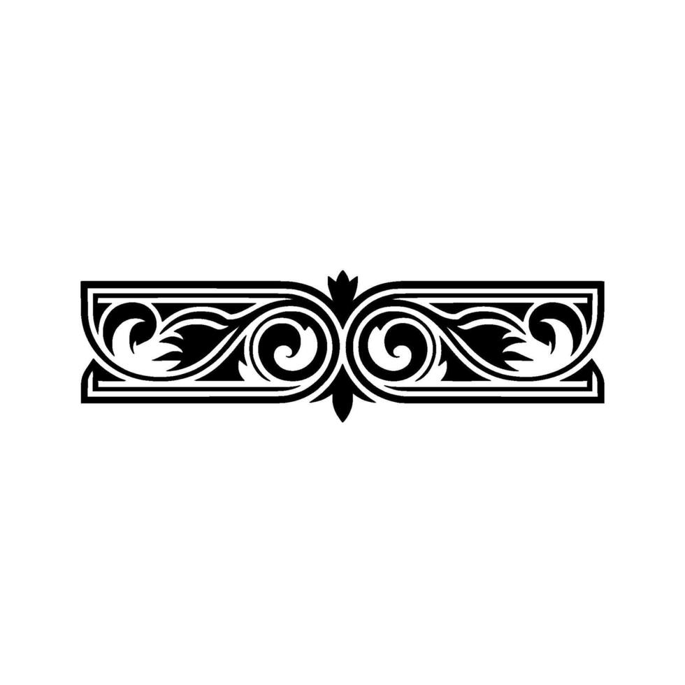 Elegant Black Floral Border, Vintage Element, alternate version 59 vector