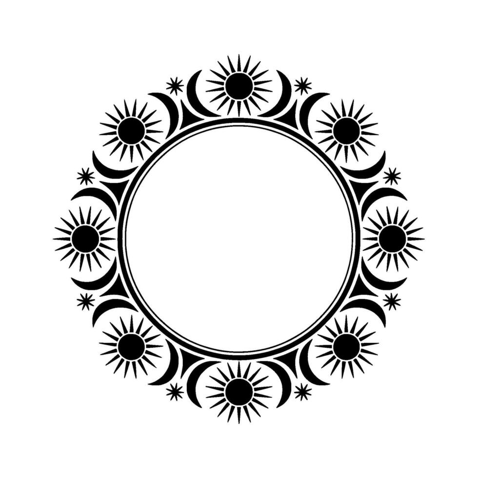 Celestial Circle Lunar Phases Solar Radiance, Moon vector