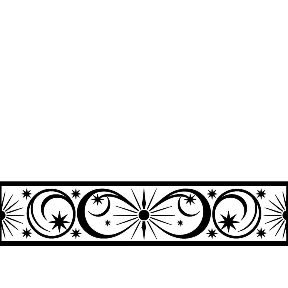 Celestial Border Elegant Starburst Ornamentation vector