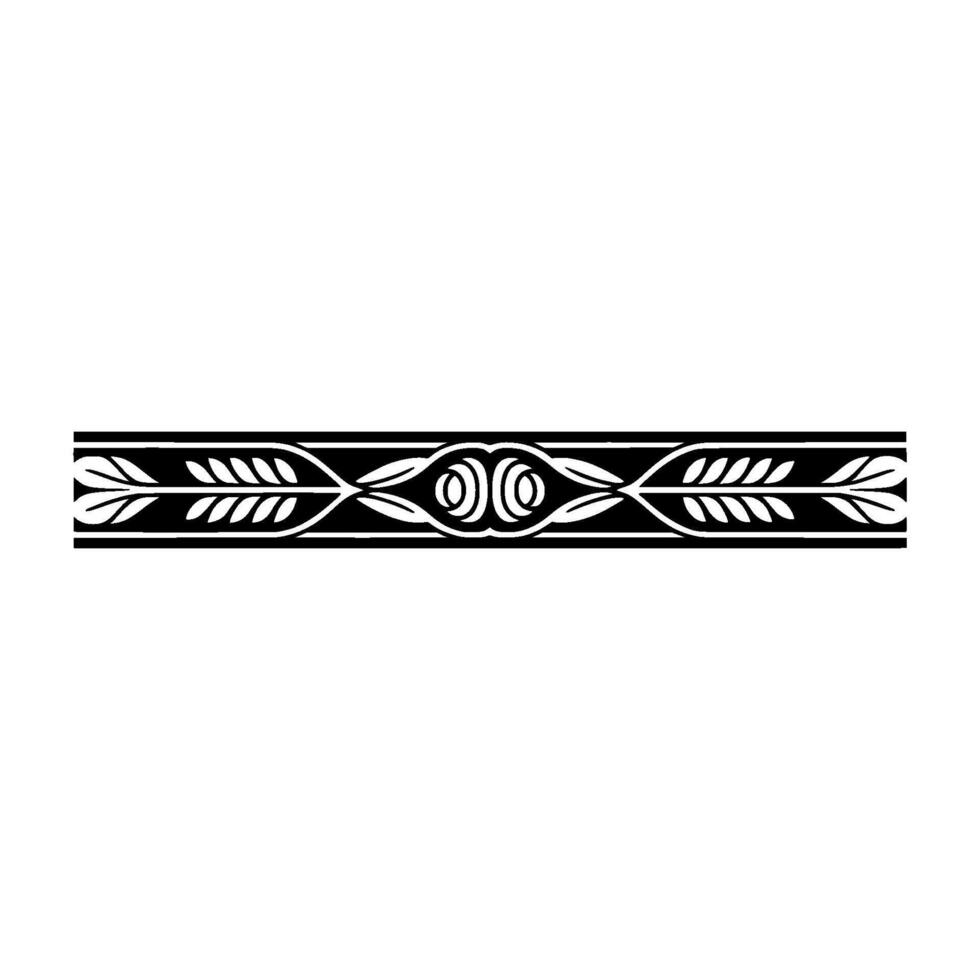 Art Deco Border, Stylized Foliage, Elegant Division vector