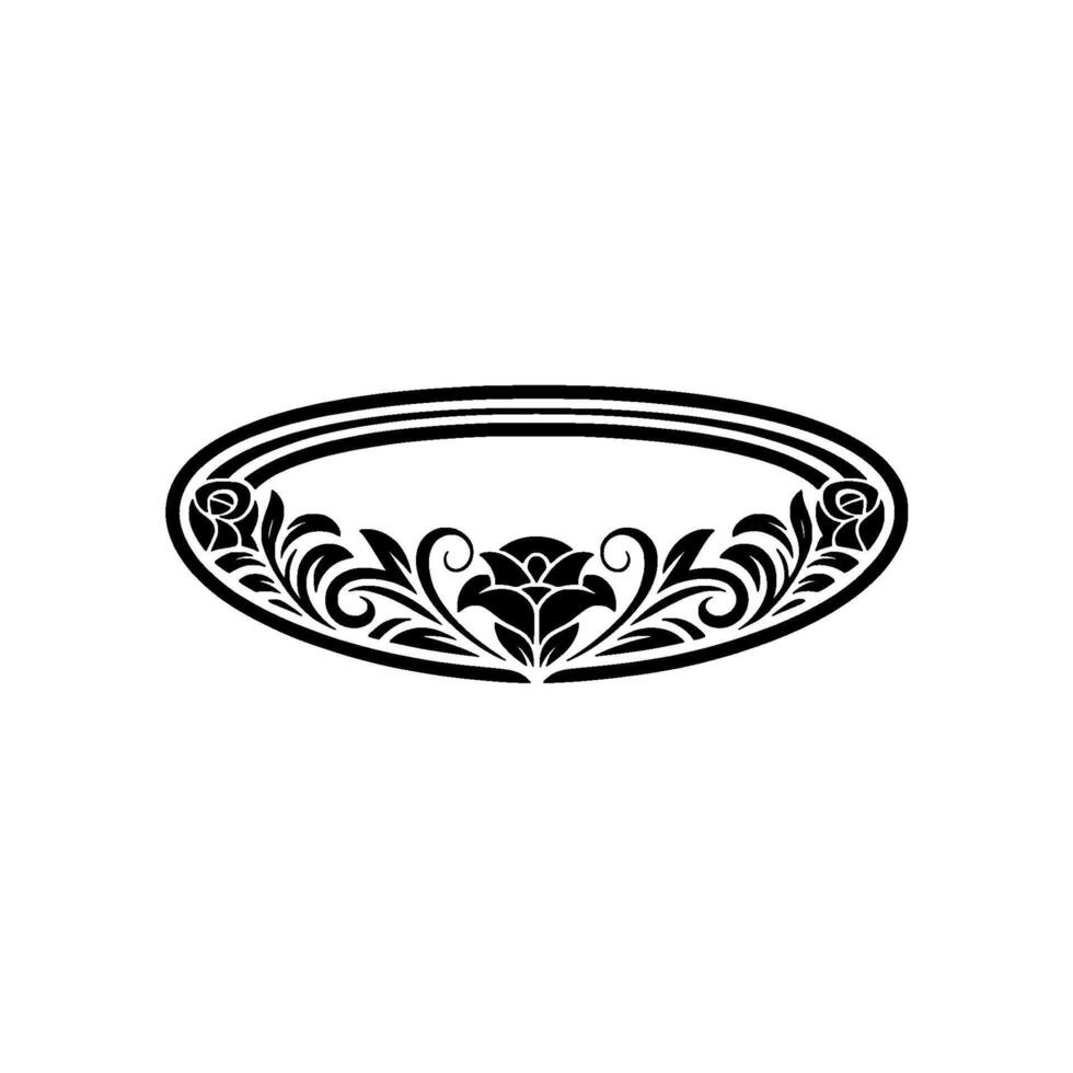 Elegant Oval Ornament, Vintage Floral, Decorative vector
