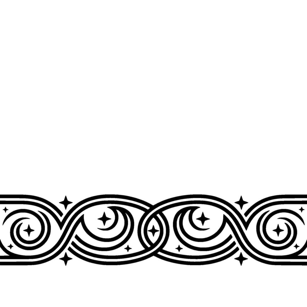 Elegant Celtic Border, Intricate Black, Ornament vector