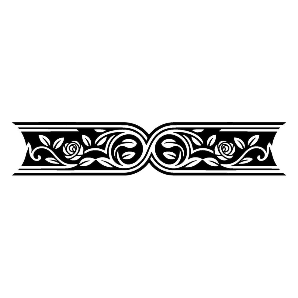 Elegant Floral Border, Vintage , Decorative Element, alternate version 411 vector