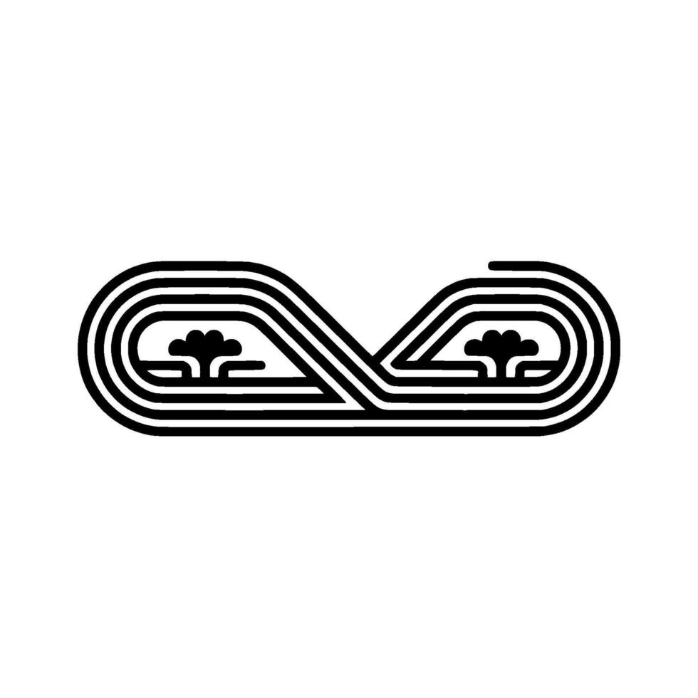 Abstract Mbius Loop with Floral Accents Minimalist vector