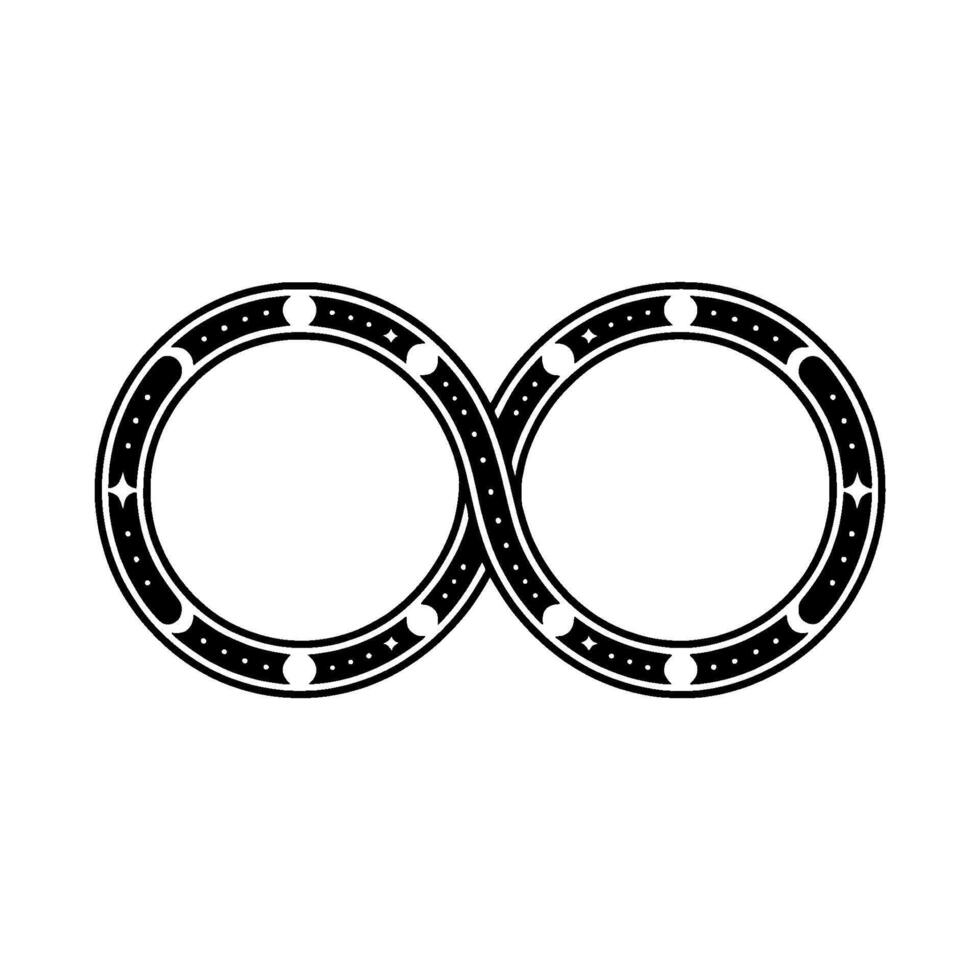 Eternal Loop Stylized Infinity with Lunar Accents vector