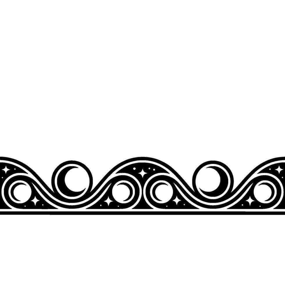 Art Deco Ornament Border, Stylized Wave vector