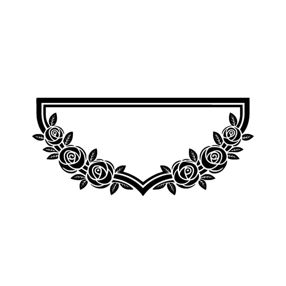 Elegant Floral Frame, Vintage , Minimalist Ornament, Art vector