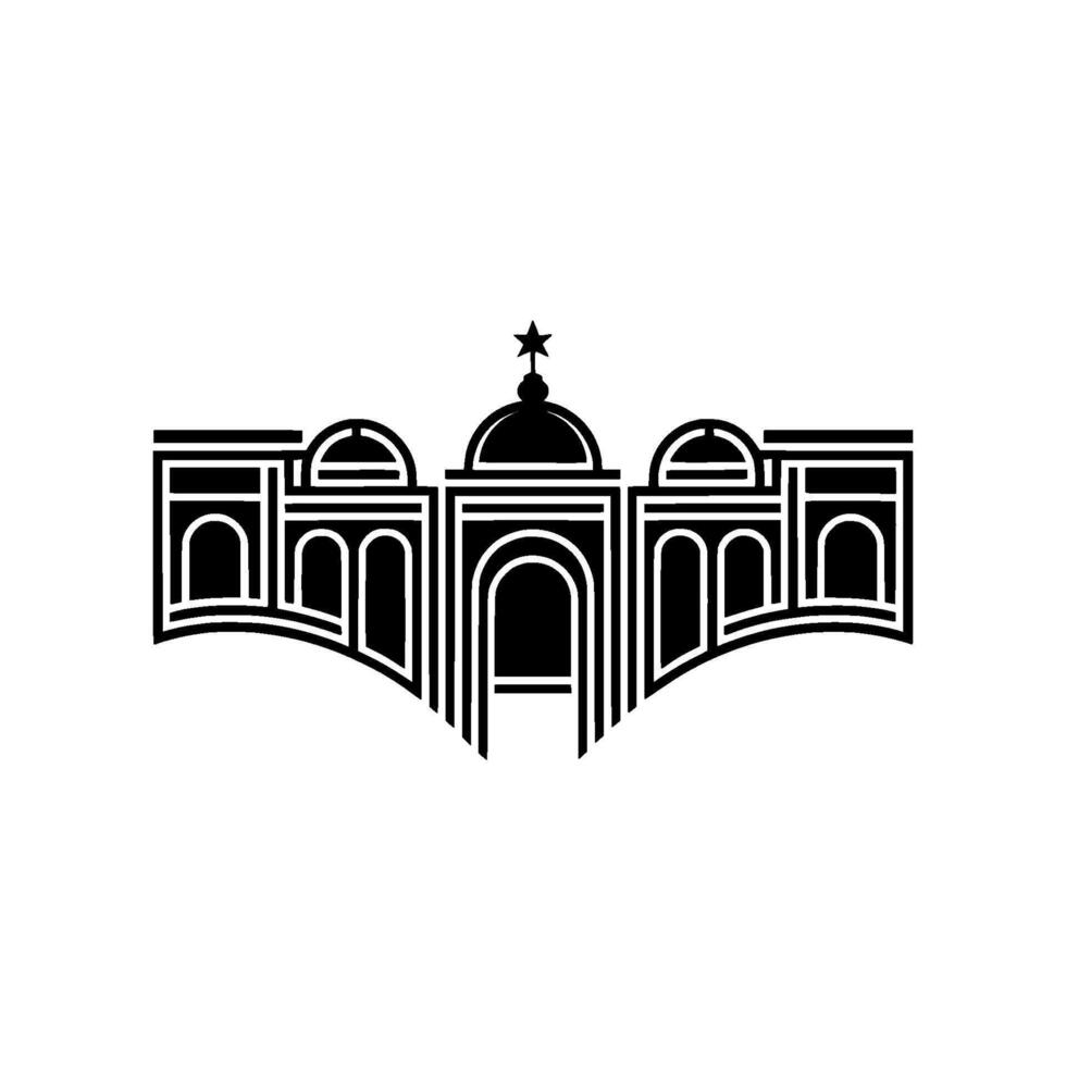 Geometric Cathedral Emblem, Minimalist vector
