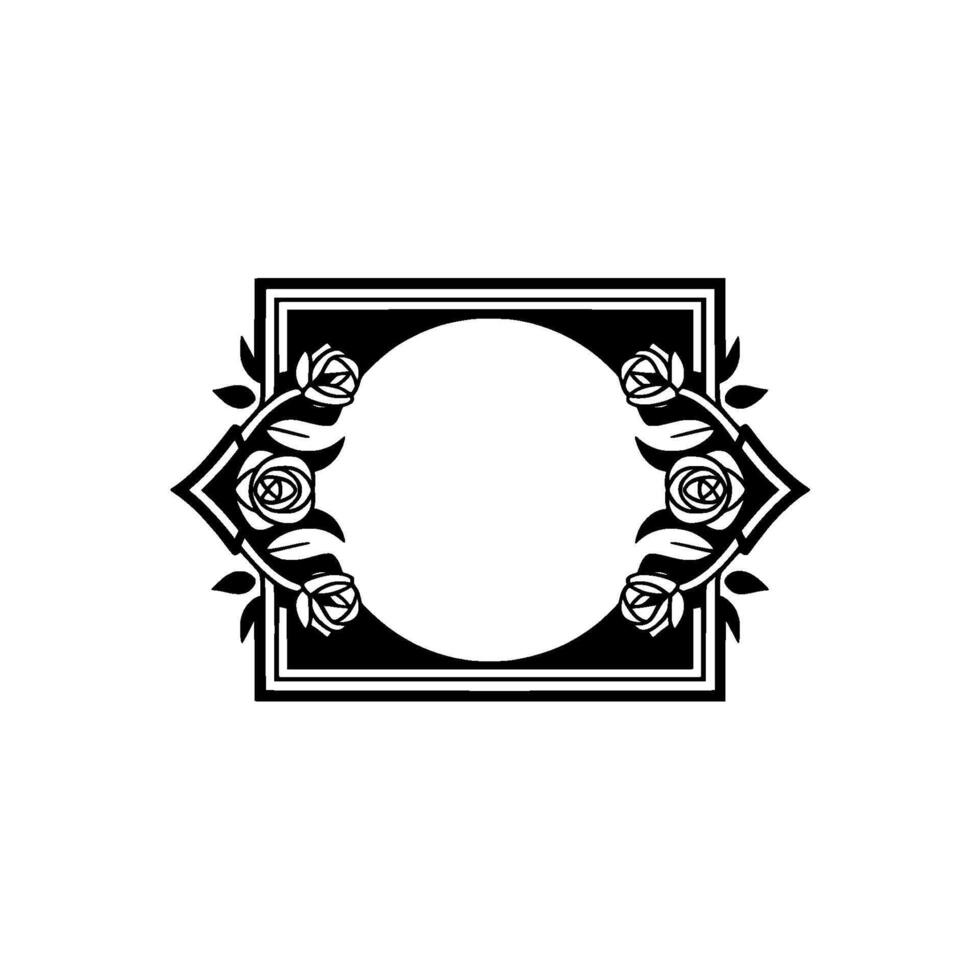 Elegant Rose Frame, Vintage , Minimalist Ornamentation vector