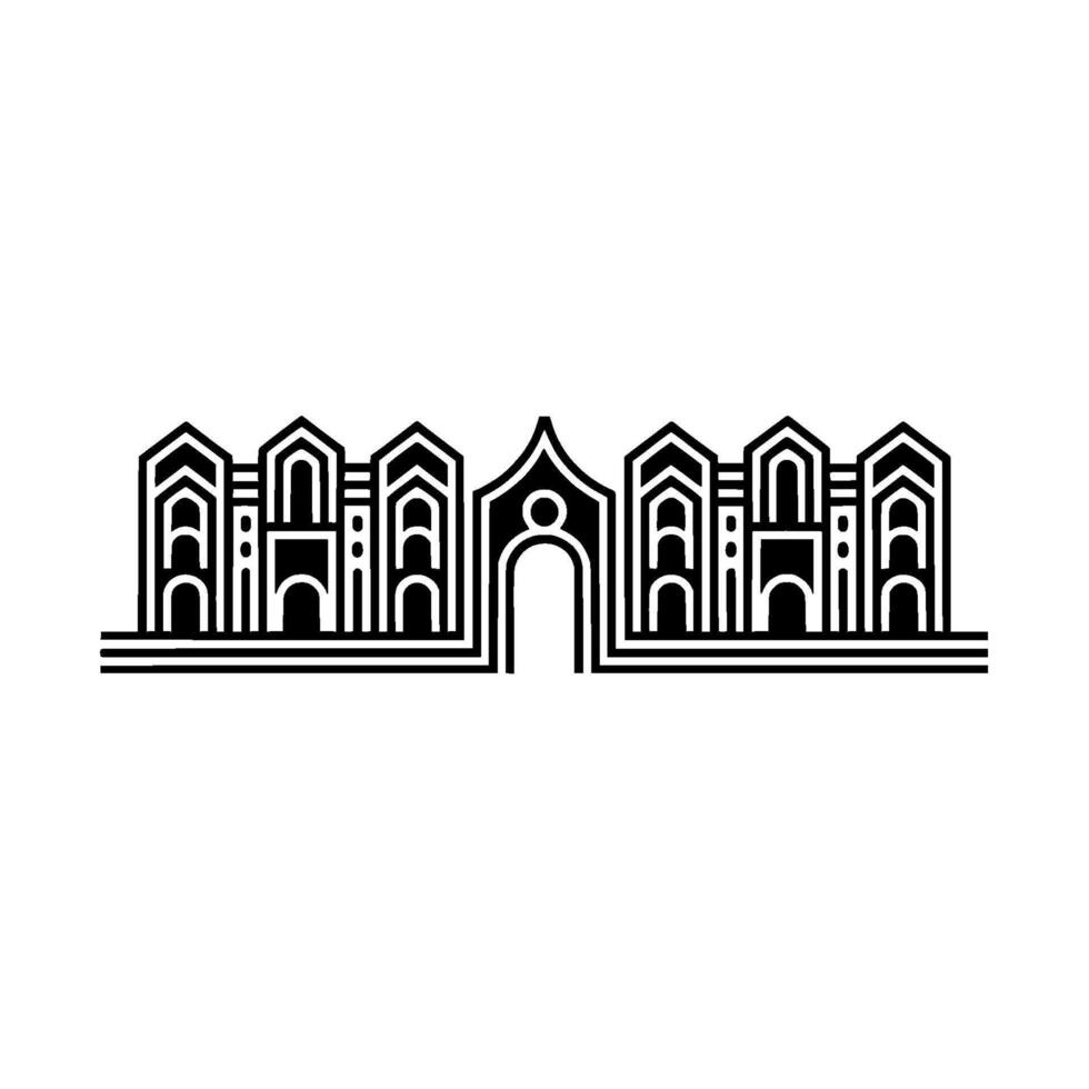 Geometric Cityscape, Minimalist Archway vector